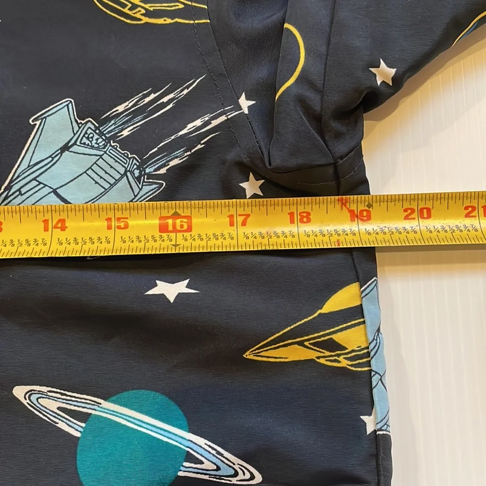 Gymboree light weight hooded jacket.  Planets and spaceships.  Boys size large